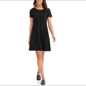 Black Cotton T-shirt Dress (S)